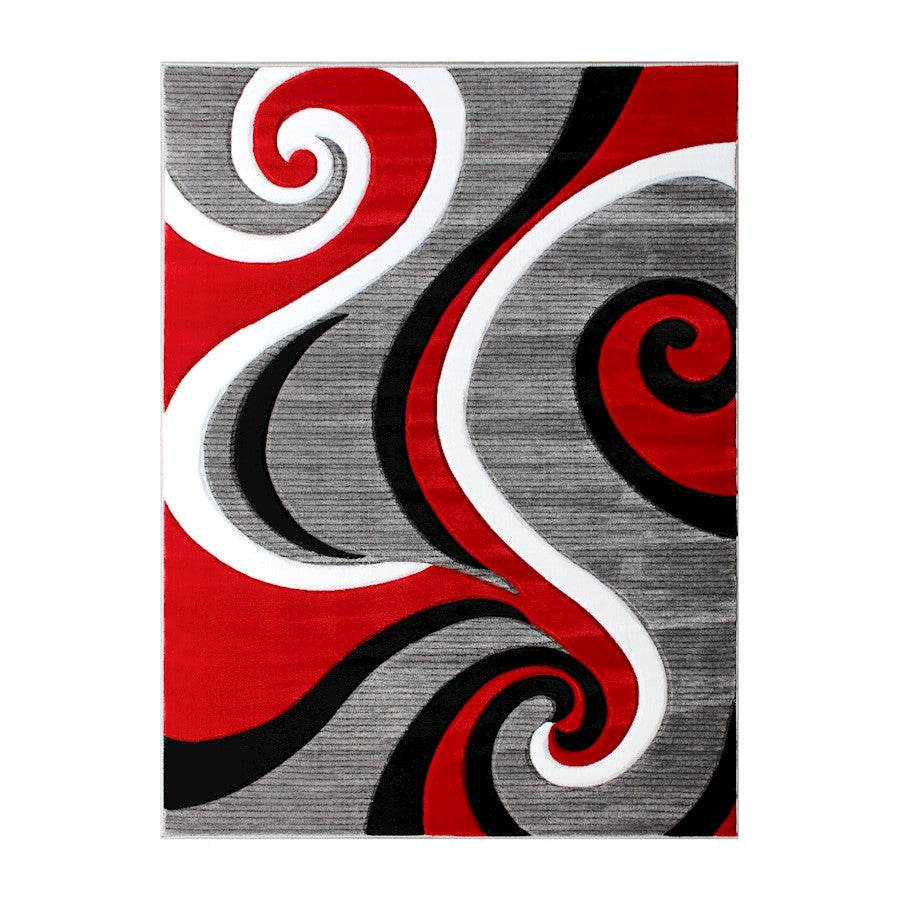 Flash Furniture Athos 8X10 Abstract Rug, Red