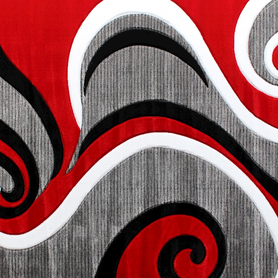 Flash Furniture Athos 8X10 Abstract Rug, Red