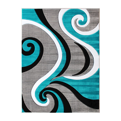 Flash Furniture Athos 8X10 Abstract Rug, Turquoise