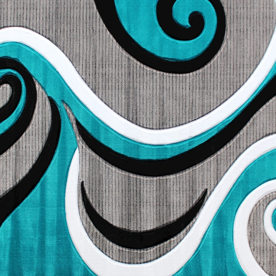 Flash Furniture Athos 8X10 Abstract Rug, Turquoise