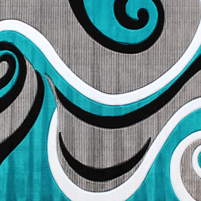 Flash Furniture Athos 8X10 Abstract Rug, Turquoise