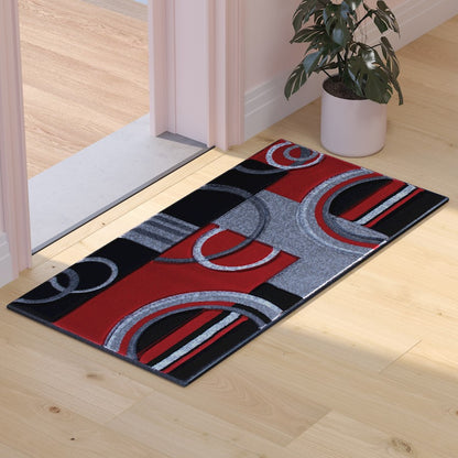 Flash Furniture Audra 2X3 Geometric Rug, Red