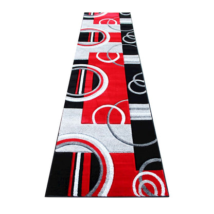 Flash Furniture Audra 3X10 Geometric Rug, Red