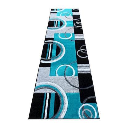 Flash Furniture Audra 3X10 Geometric Rug, Turquoise