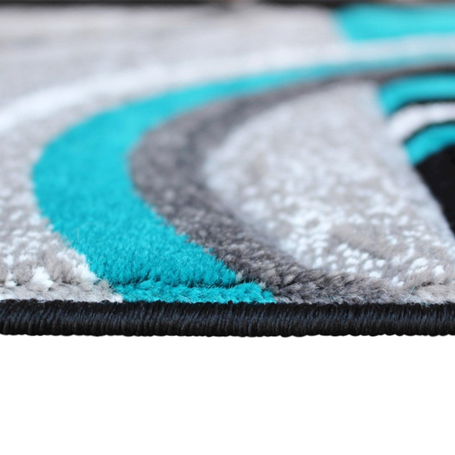 Flash Furniture Audra 3X10 Geometric Rug, Turquoise