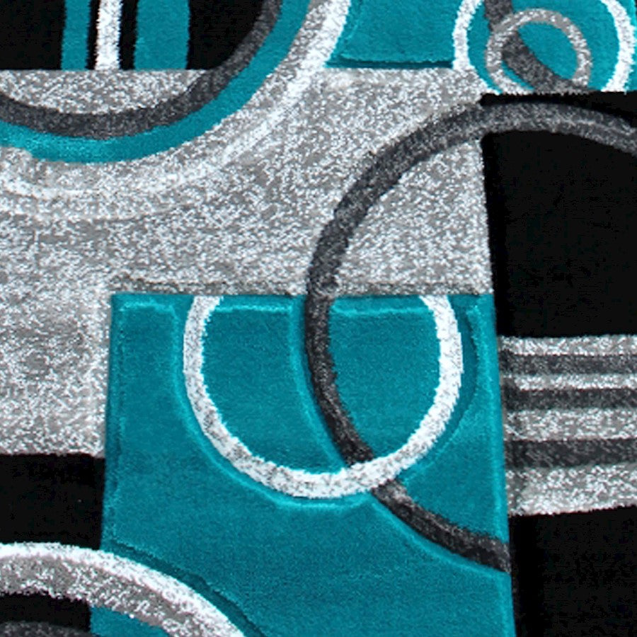 Flash Furniture Audra 3X10 Geometric Rug, Turquoise