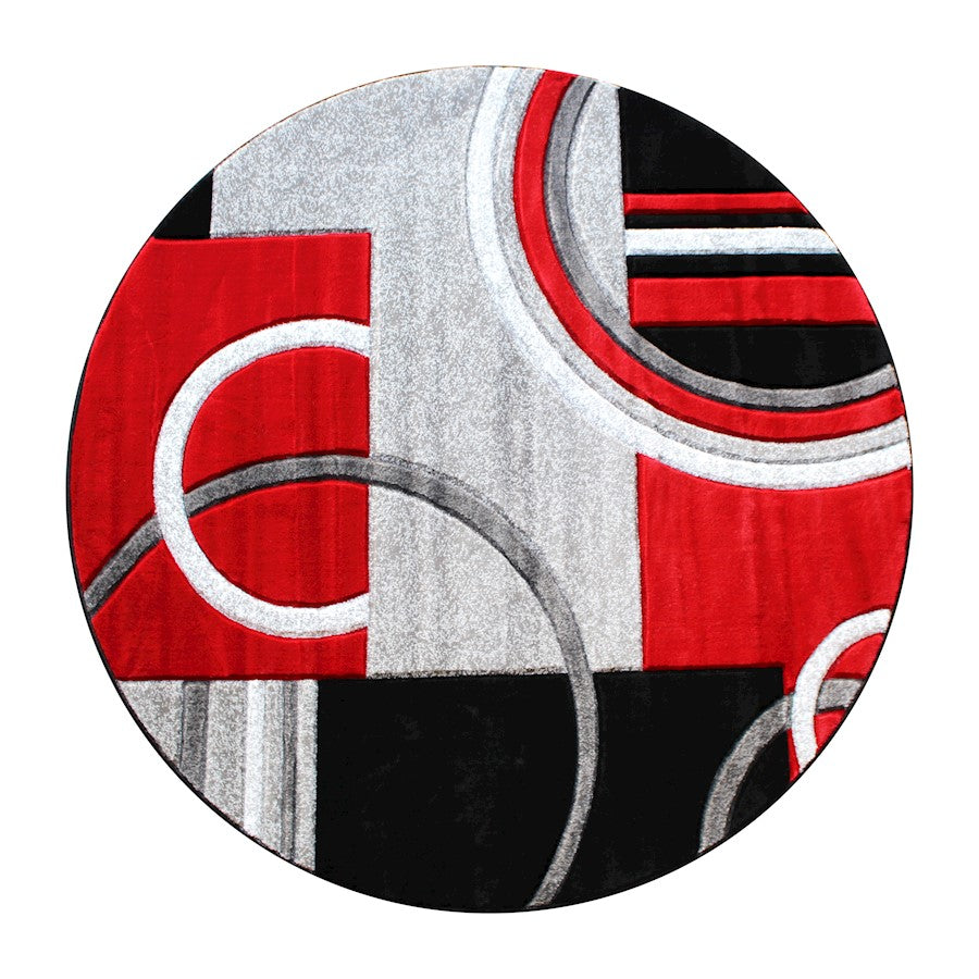 Flash Furniture Audra 5X5 Geometric Rug, Red