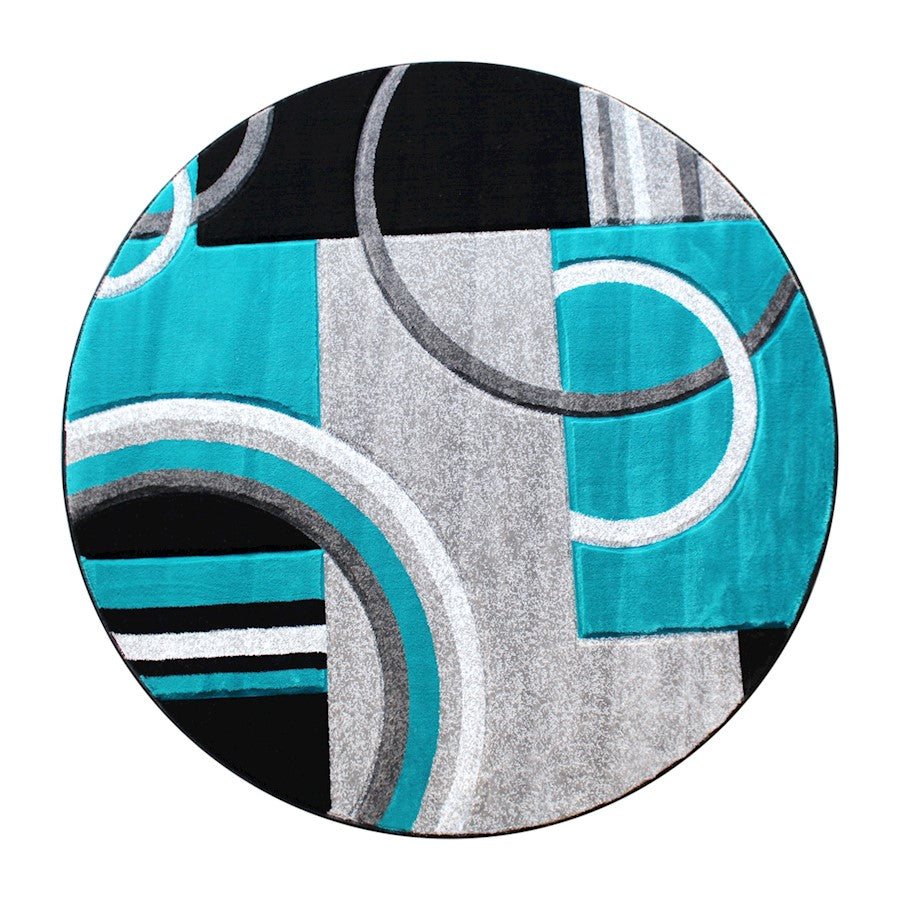 Flash Furniture Audra 5X5 Geometric Rug, Turquoise