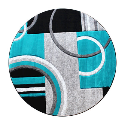 Flash Furniture Audra 5X5 Geometric Rug, Turquoise