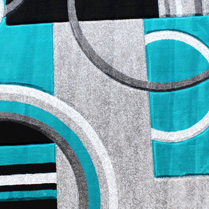 Flash Furniture Audra 5X5 Geometric Rug, Turquoise
