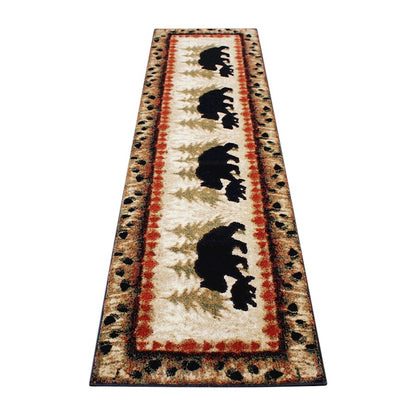 Flash Furniture Ursus 2' X 7' Bear And Cub Area Rug, Brown