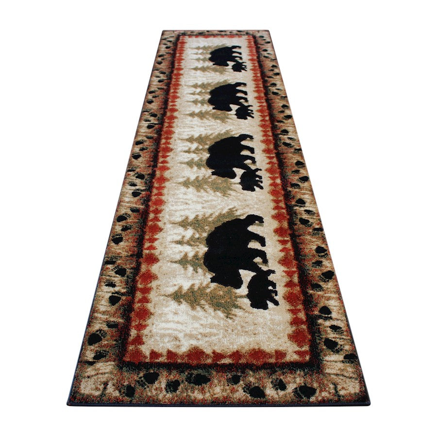 Flash Furniture Ursus 3' X 10' Bear/Cub Area Rug, Brown