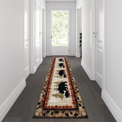 Flash Furniture Ursus 3' X 10' Bear/Cub Area Rug, Brown