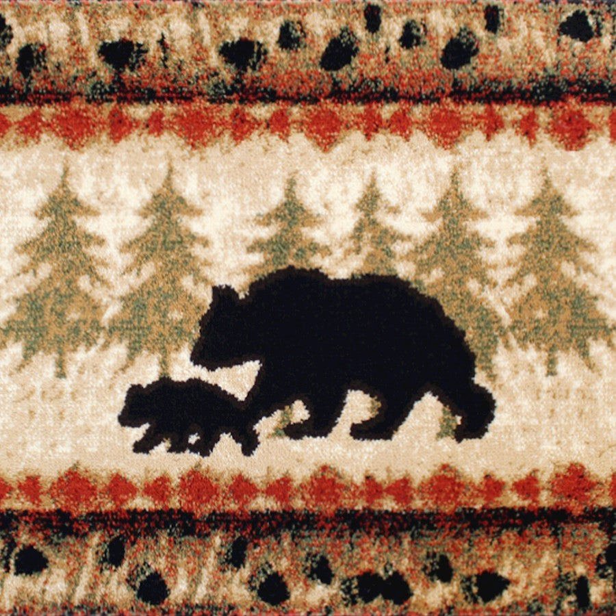 Flash Furniture Ursus 3' X 10' Bear/Cub Area Rug, Brown