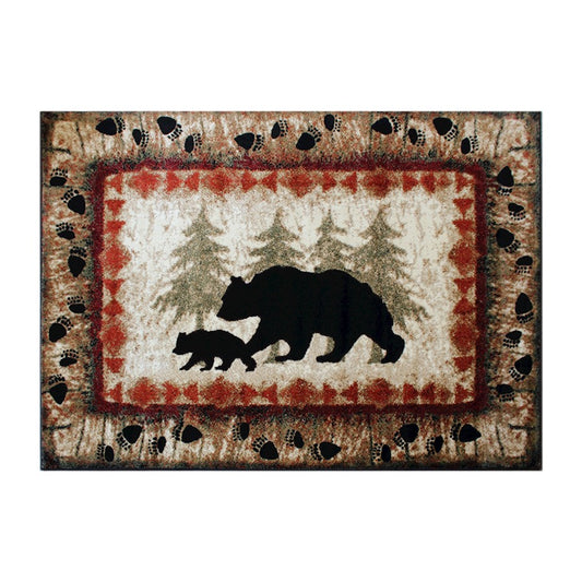 Flash Furniture Ursus 5' X 7' Bear And Cub Area Rug, Brown