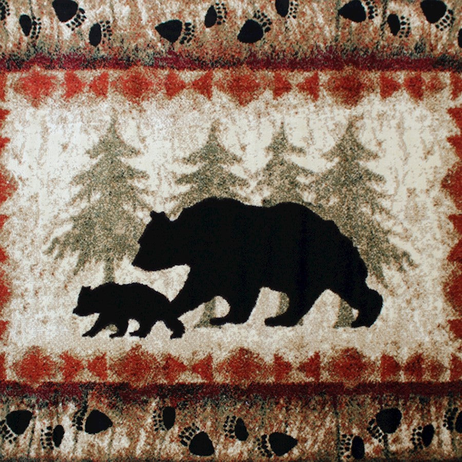 Flash Furniture Ursus 5' X 7' Bear And Cub Area Rug, Brown