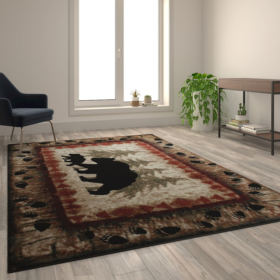 Flash Furniture Ursus 6' X 9' Bear And Cub Area Rug, Brown