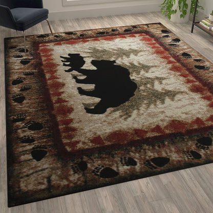 Flash Furniture Ursus 8' X 10' Bear/Cub Area Rug, Brown