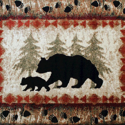 Flash Furniture Ursus 8' X 10' Bear/Cub Area Rug, Brown