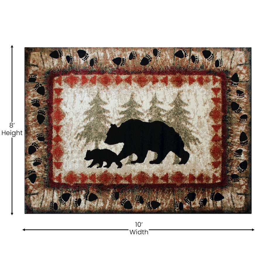 Flash Furniture Ursus 8' X 10' Bear/Cub Area Rug, Brown