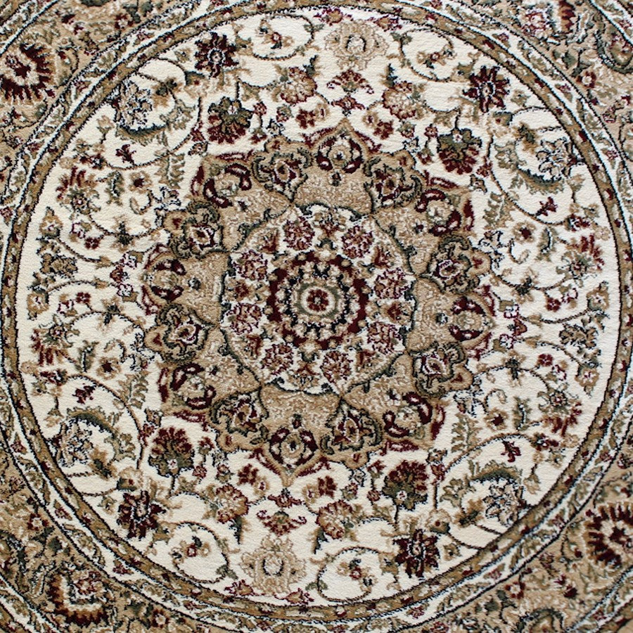 Flash Furniture Mersin 4X4 Persian Round Area Rug, Ivory