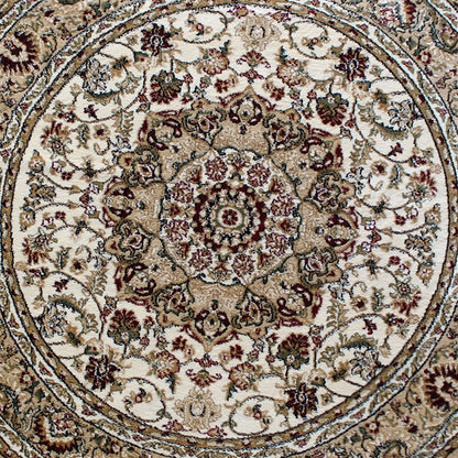 Flash Furniture Mersin 4X4 Persian Round Area Rug, Ivory