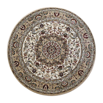 Flash Furniture Mersin 5X5 Persian Round Area Rug, Ivory