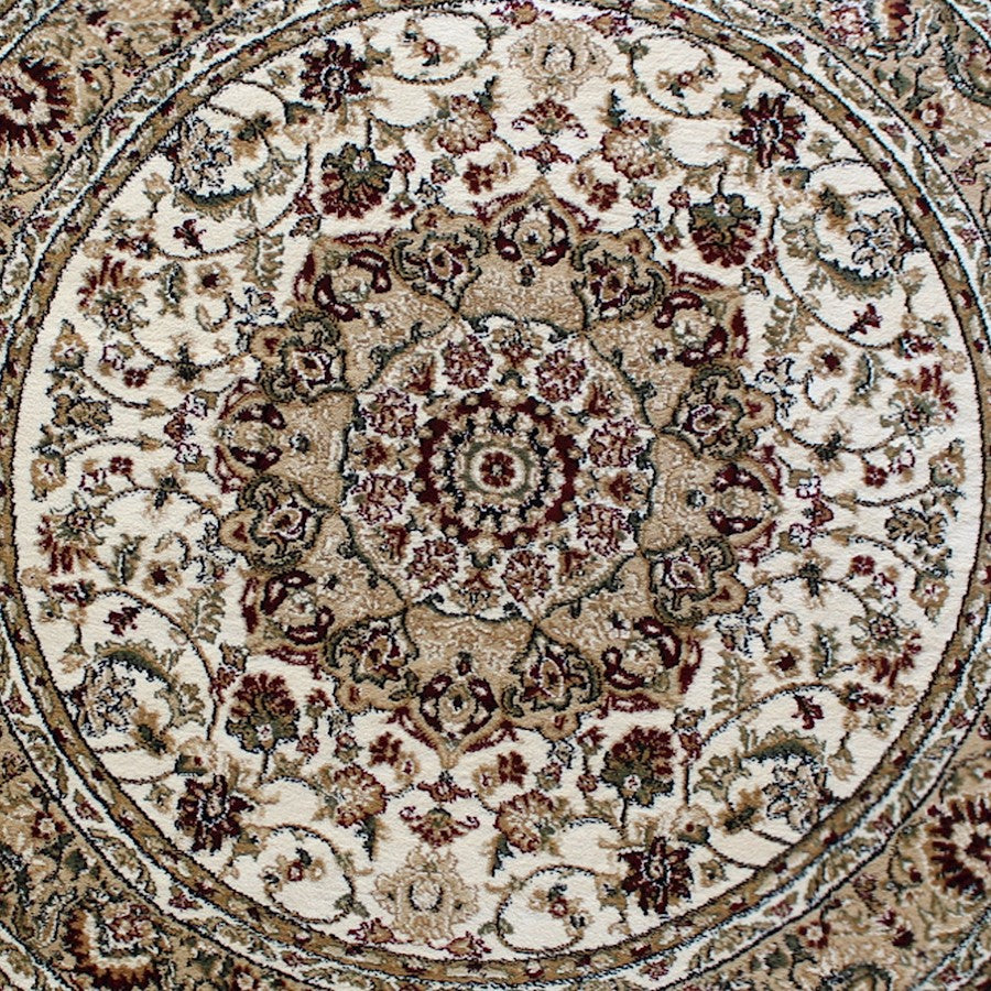 Flash Furniture Mersin 5X5 Persian Round Area Rug, Ivory