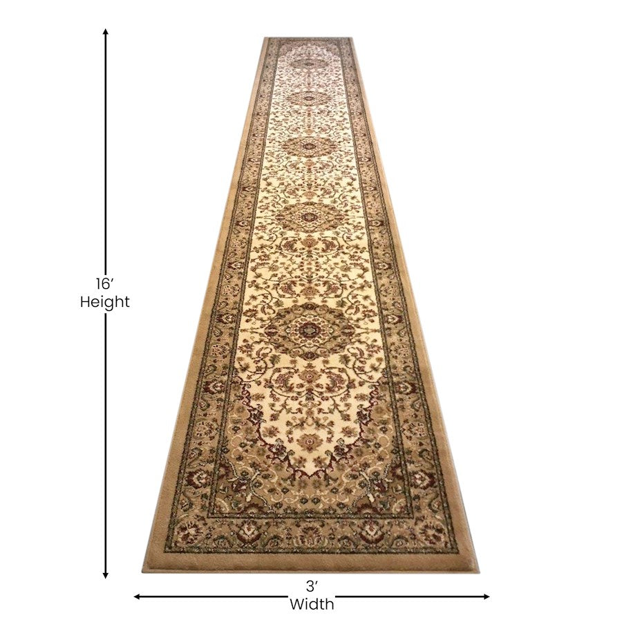 Flash Furniture Mersin 3X15 Persian Area Rug, Ivory