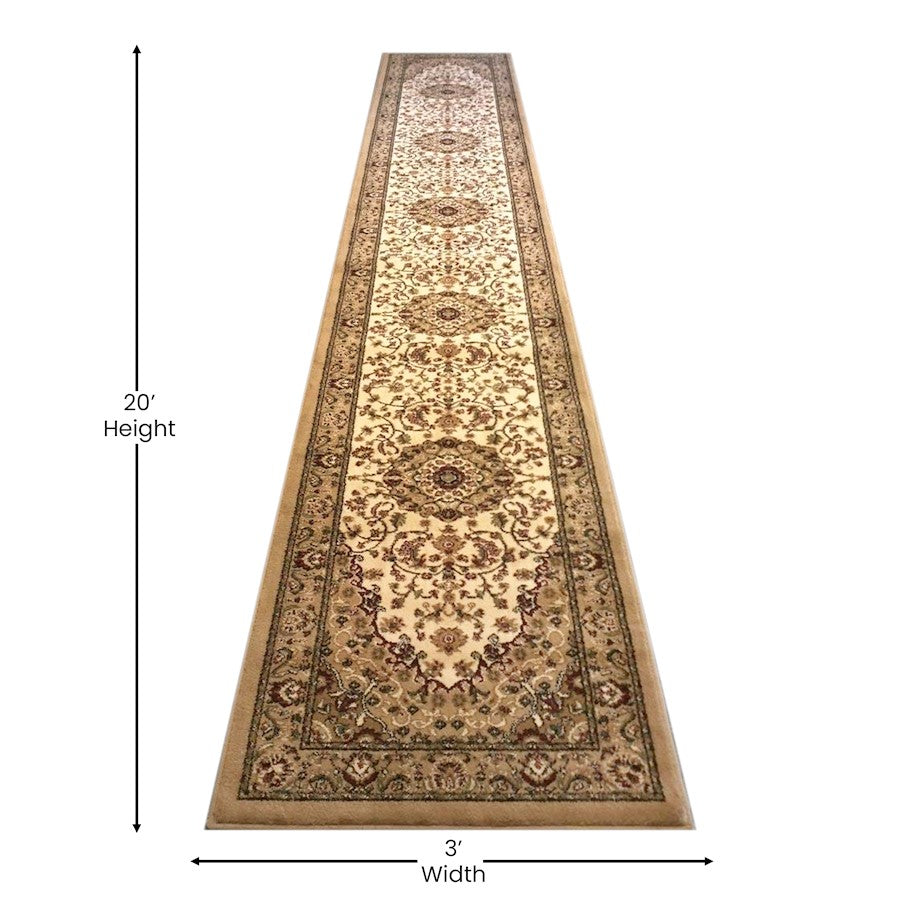 Flash Furniture Mersin 3X20 Persian Area Rug, Ivory