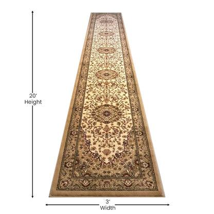 Flash Furniture Mersin 3X20 Persian Area Rug, Ivory