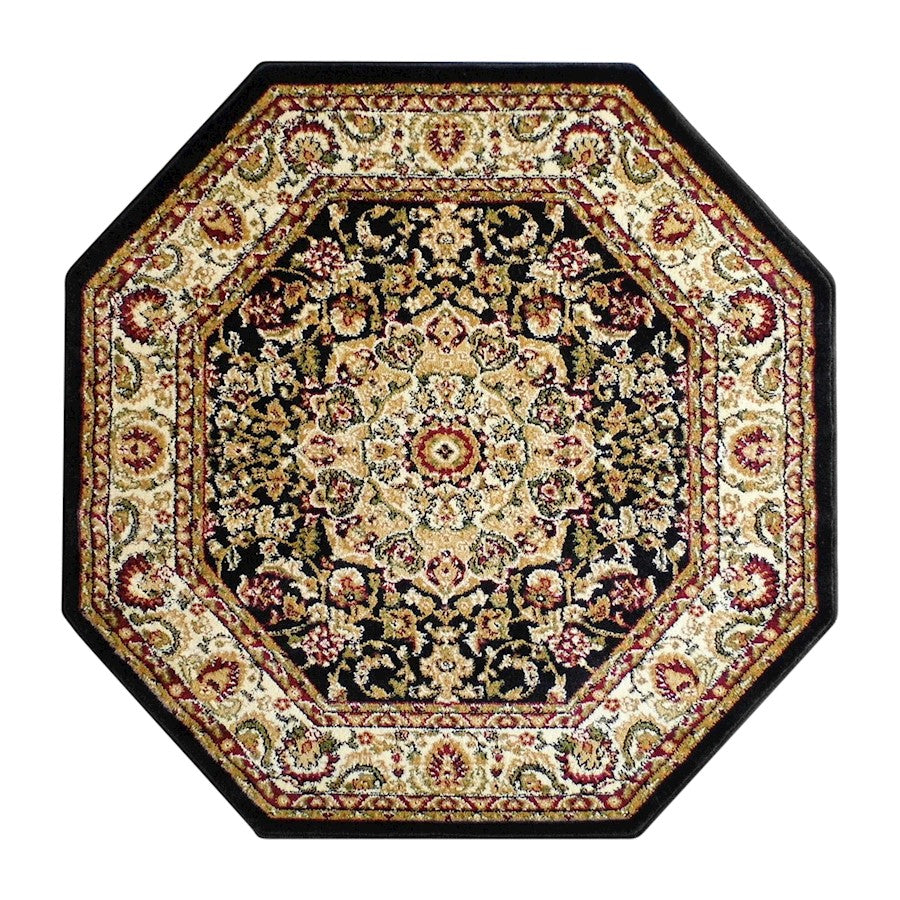 Flash Furniture Mersin 5X5 Persian Area Rug, Black