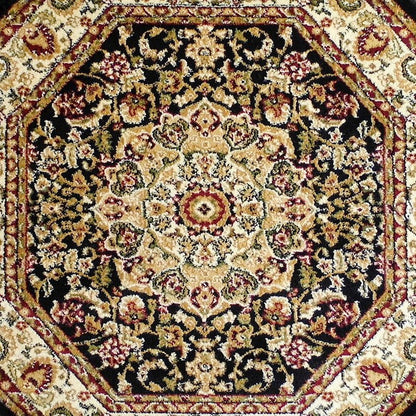 Flash Furniture Mersin 5X5 Persian Area Rug, Black