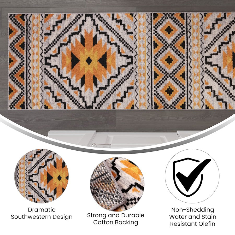 Flash Payson 3' x 10' Area Rug, Orange