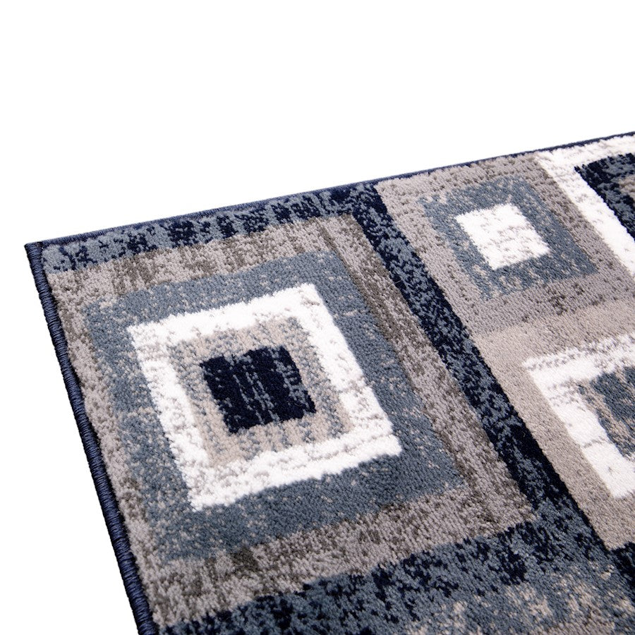 Flash Gideon 2x7 Geometric Rug, Blue