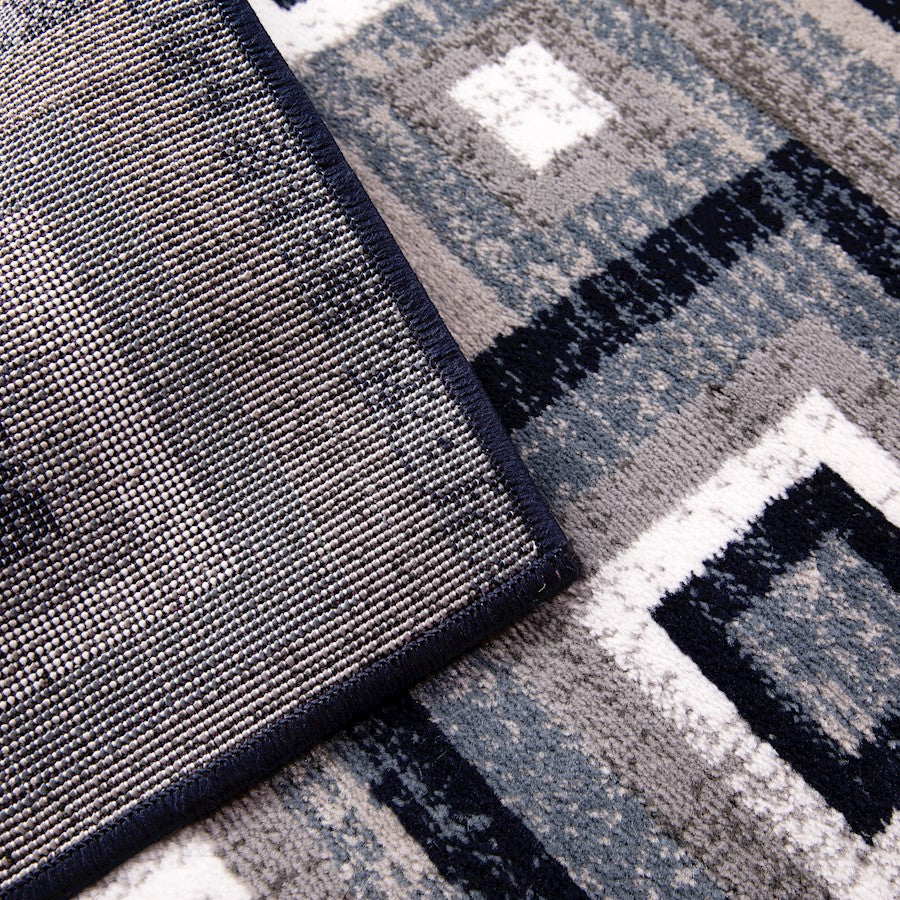 Flash Gideon 2x7 Geometric Rug, Blue