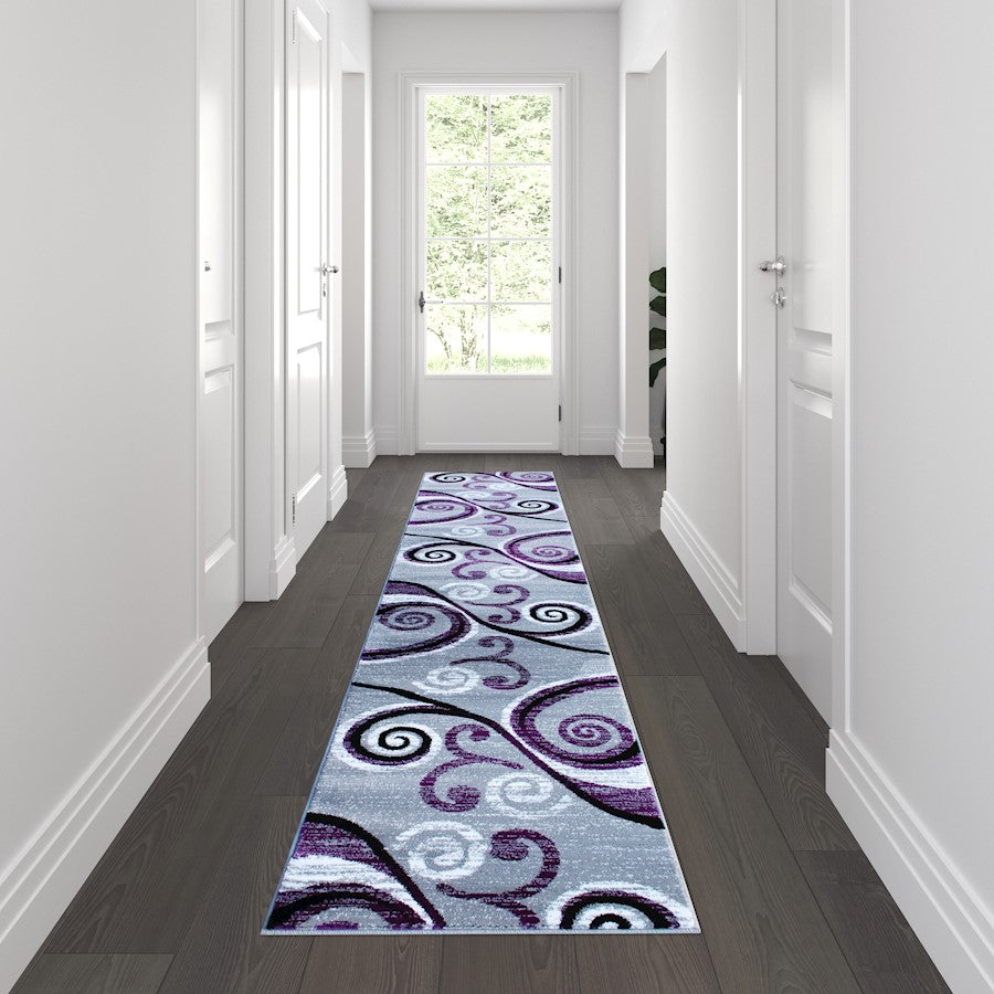 Flash Furniture Valli 2X11 Modern Area Rug, Purple