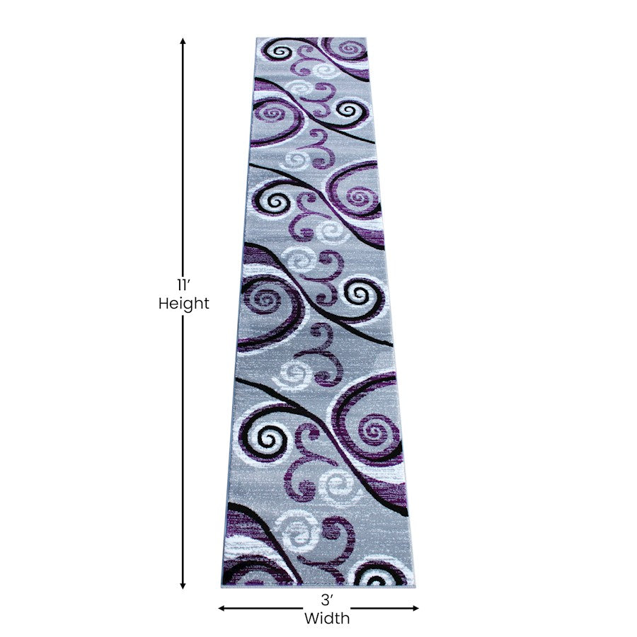 Flash Furniture Valli 2X11 Modern Area Rug, Purple