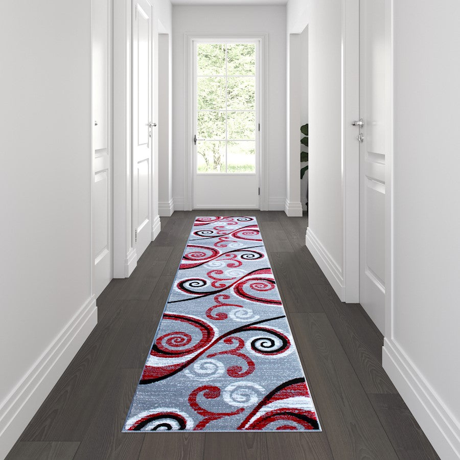 Flash Furniture Valli 2X11 Modern Area Rug, Red