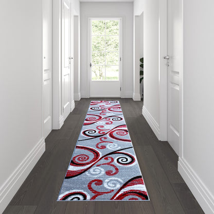 Flash Furniture Valli 2X11 Modern Area Rug, Red