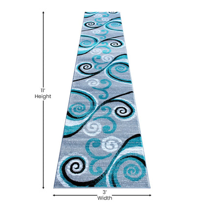 Flash Furniture Valli 2X11 Modern Area Rug, Turquoise