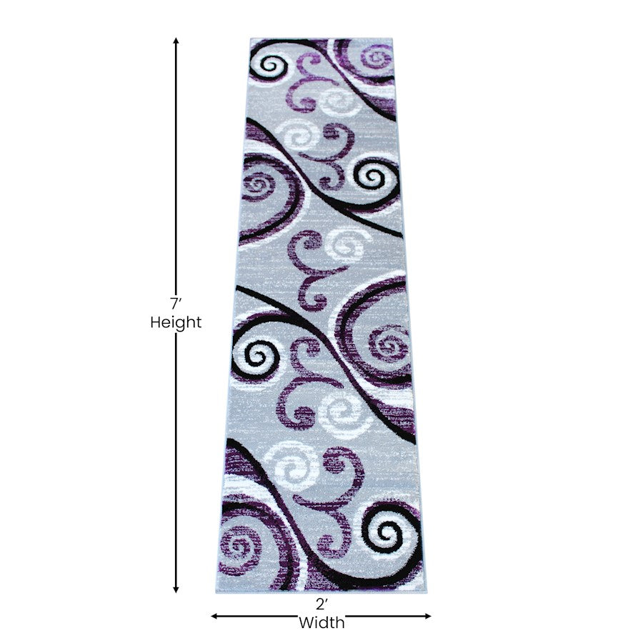 Flash Furniture Valli 2X7 Modern Area Rug, Purple