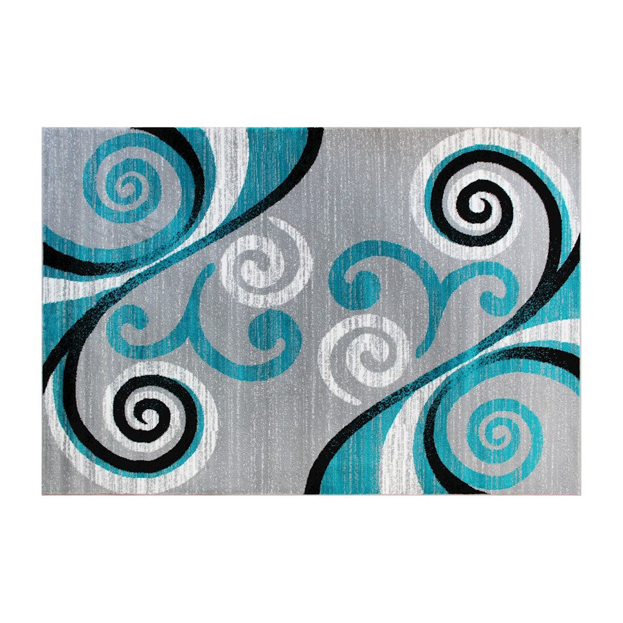 Flash Furniture Valli 5X7 Modern Area Rug, Turquoise