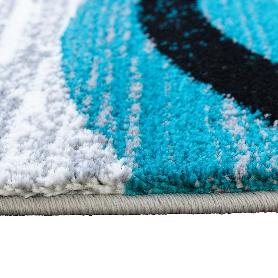 Flash Furniture Valli 5X7 Modern Area Rug, Turquoise