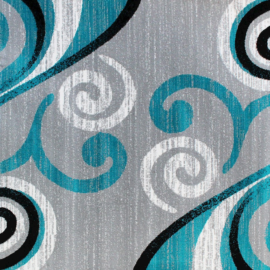 Flash Furniture Valli 5X7 Modern Area Rug, Turquoise