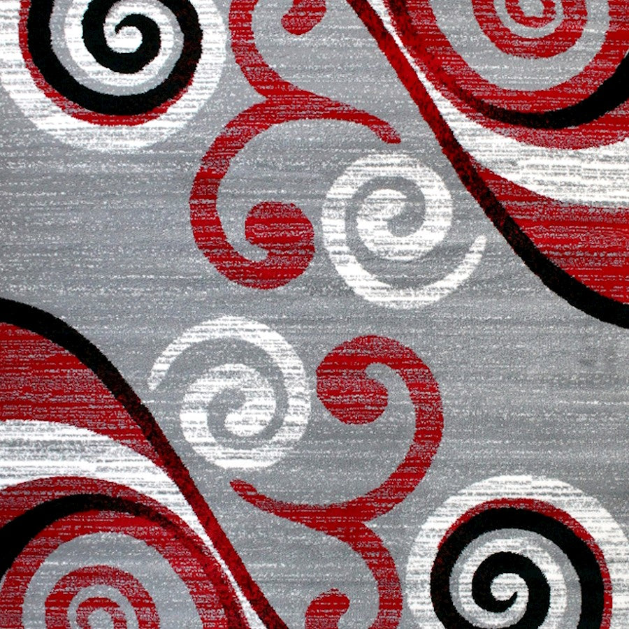 Flash Furniture Valli 6X9 Modern Area Rug, Red