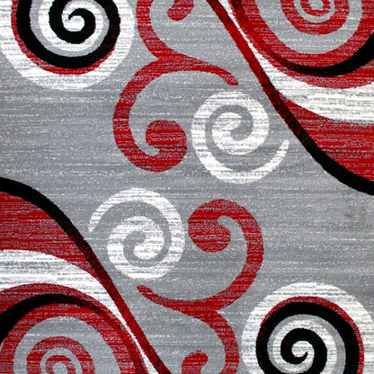 Flash Furniture Valli 6X9 Modern Area Rug, Red