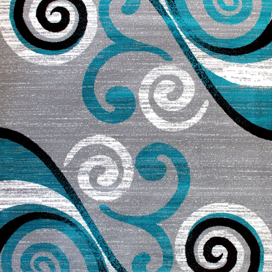 Flash Furniture Valli 6X9 Modern Area Rug, Turquoise