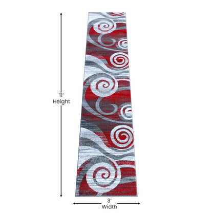 Flash Furniture Cirrus 2X11 Swirl Area Rug, Red