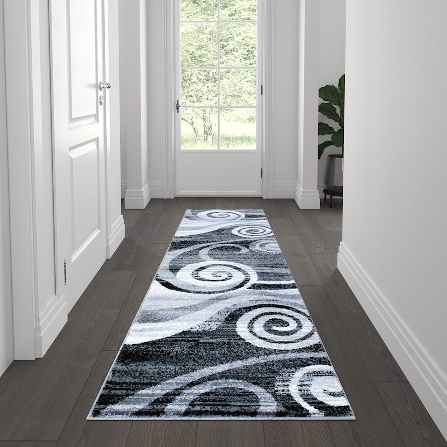 Flash Furniture Cirrus 2X7 Swirl Area Rug, Grey